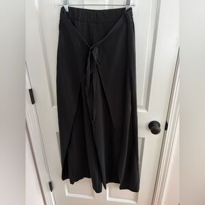 NWT! Zara Women's Large Dress Pants Tie Waste High Rise Wide Leg Side Slit